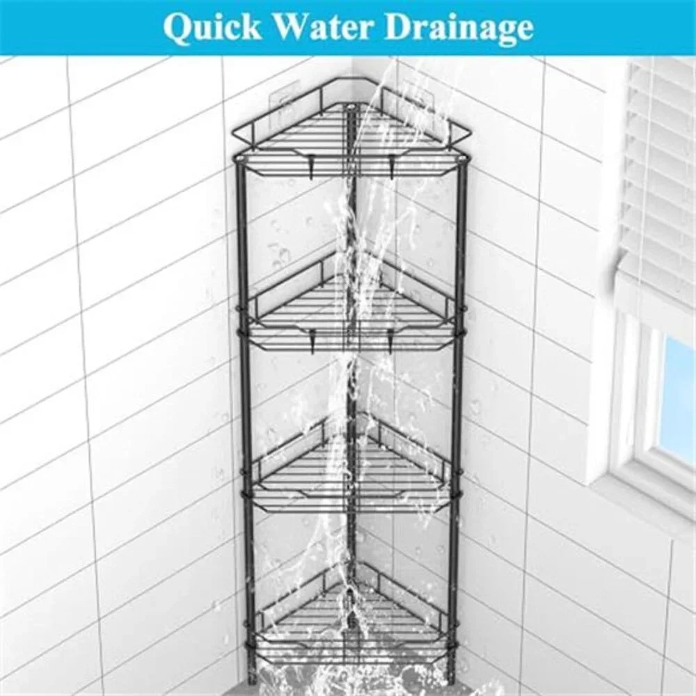 corner shower caddy 4 tier bathroom organizer shelf rustproof standing rack